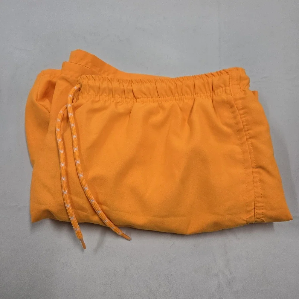 Primark Men's XL Neon Orange Swim Trunks Pockets Drawstring
